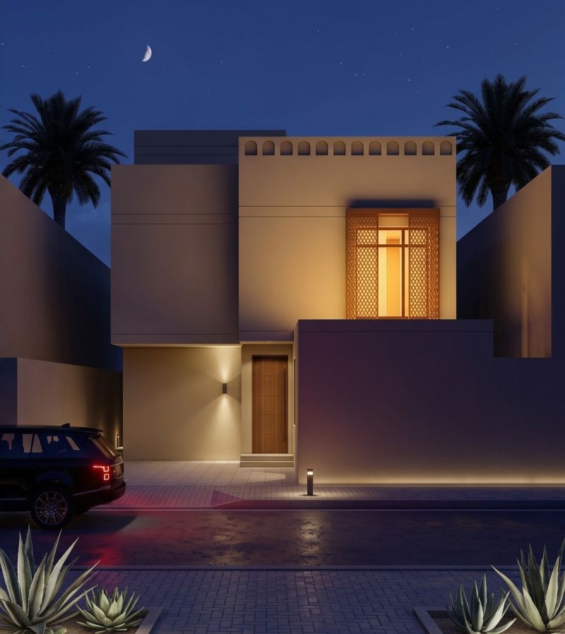 مثال بصري لواجهة سكنية في جدة